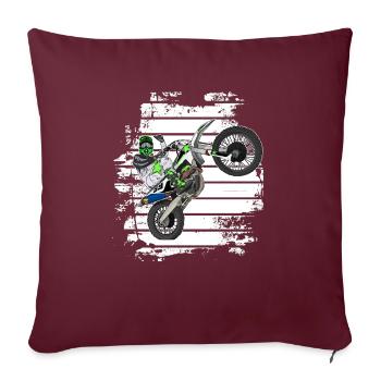 Motocross / Enduro / Freestyle mx / Dirtbike retro - Sofakissenbezug 45 x 45 cm - Burgunderrot - Vorne