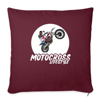 Motocross / Enduro / Freestyle mx / Dirtbike retro - Sofakissenbezug 45 x 45 cm - Burgunderrot - Vorne