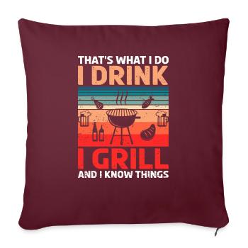 Grill Grill Summer Barbecue Beer Dicton - Housse de coussin décorative 45 x 45 cm - bordeaux - Devant