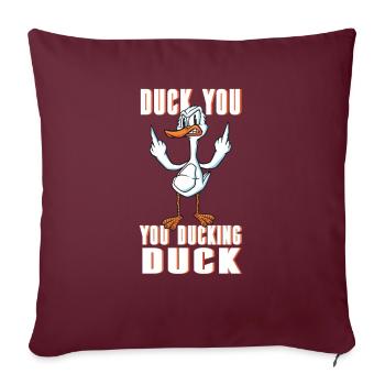 Ente Du Du Ente Duck Witz Prank - Sofakissenbezug 45 x 45 cm - Burgunderrot - Vorne