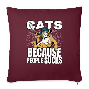 Cat Cat Cat Shirt Cat Gift Idea Kitten - Housse de coussin décorative 45 x 45 cm - bordeaux - Devant