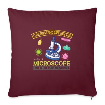 Biologie Lehrer Motiv Naturwissenschaft - Sofakissenbezug 45 x 45 cm - Burgunderrot - Vorne