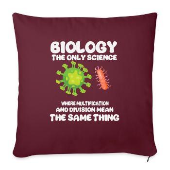 Biologie Lehrer Motiv Naturwissenschaft - Sofakissenbezug 45 x 45 cm - Burgunderrot - Vorne