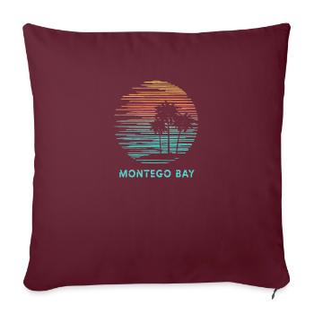 Montego Bay Jamaïque Cool Souvenir Vacances - Housse de coussin décorative 45 x 45 cm - bordeaux - Devant