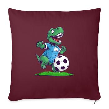 Soccer Dino - Dinosaure pour enfants - Housse de coussin décorative 45 x 45 cm - bordeaux - Devant
