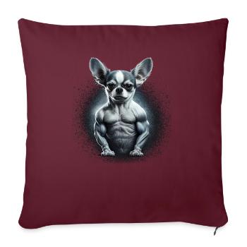 Chihuahua - Fitness Bodybuilding Gym Dog Sixpack - Sofa pillowcase 17,3'' x 17,3'' (45 x 45 cm) - burgundy - Front