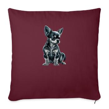 Chihuahua - Fitness Bodybuilding Gym Dog Sixpack - Sofa pillowcase 17,3'' x 17,3'' (45 x 45 cm) - burgundy - Front