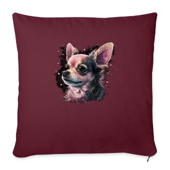 Chihuahua | Pink Jolie Rose Maman Femme ignon - Housse de coussin décorative 45 x 45 cm - bordeaux - Devant