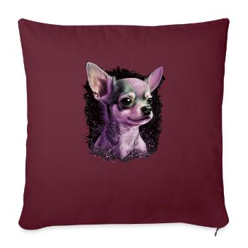 Chihuahua | Pink Jolie Rose Maman Femme ignon - Housse de coussin décorative 45 x 45 cm - bordeaux - Devant