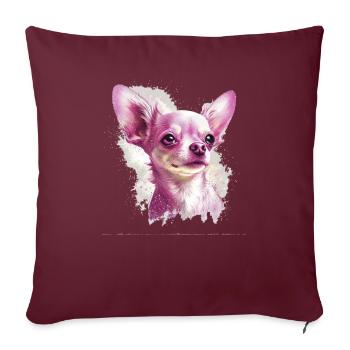 Chihuahua | Pink Jolie Rose Maman Femme ignon - Housse de coussin décorative 45 x 45 cm - bordeaux - Devant