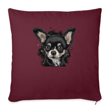 Chihuahua Maus | Lustiges Comic Motiv Film Hund - Sofakissenbezug 45 x 45 cm - Burgunderrot - Vorne