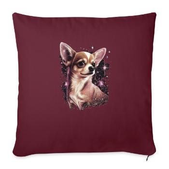 Chihuahua | Pink Jolie Rose Maman Femme ignon - Housse de coussin décorative 45 x 45 cm - bordeaux - Devant