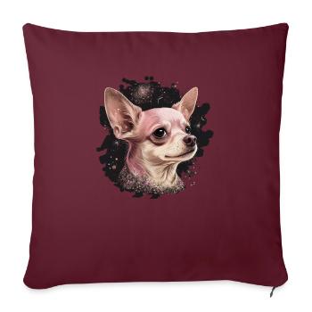Chihuahua | Pink Jolie Rose Maman Femme ignon - Housse de coussin décorative 45 x 45 cm - bordeaux - Devant