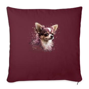 Chihuahua | Pink Jolie Rose Maman Femme ignon - Housse de coussin décorative 45 x 45 cm - bordeaux - Devant