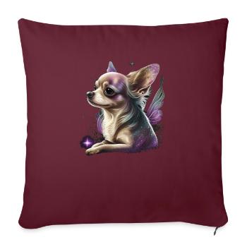 Chihuahua | Pink Jolie Rose Maman Femme ignon - Housse de coussin décorative 45 x 45 cm - bordeaux - Devant