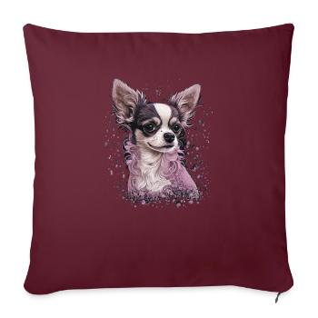 Chihuahua | Pink Jolie Rose Maman Femme ignon - Housse de coussin décorative 45 x 45 cm - bordeaux - Devant