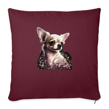 Chihuahua | Pink Jolie Rose Maman Femme ignon - Housse de coussin décorative 45 x 45 cm - bordeaux - Devant
