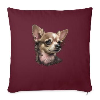 Chihuahua | Pink Jolie Rose Maman Femme ignon - Housse de coussin décorative 45 x 45 cm - bordeaux - Devant