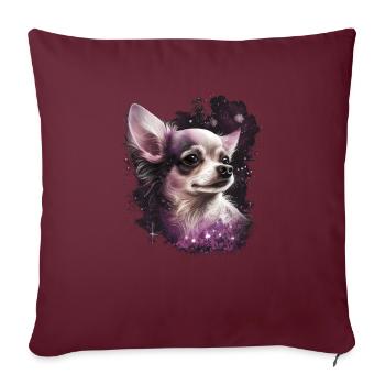 Chihuahua | Pink Jolie Rose Maman Femme ignon - Housse de coussin décorative 45 x 45 cm - bordeaux - Devant