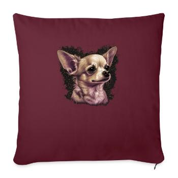 Chihuahua | Pink Jolie Rose Maman Femme ignon - Housse de coussin décorative 45 x 45 cm - bordeaux - Devant