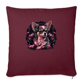 Pink Chihuahua | Fitness Girl Gym Sport Dumbbell - Sofa pillowcase 17,3'' x 17,3'' (45 x 45 cm) - burgundy - Front