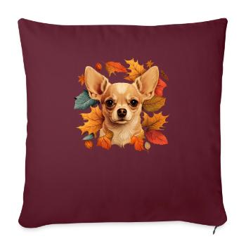 Chihuahua | Jour de l'Action de grâce Fermier - Housse de coussin décorative 45 x 45 cm - bordeaux - Devant
