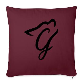 Loup hurlant avec inscription Gv - Housse de coussin décorative 45 x 45 cm - bordeaux - Devant