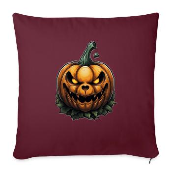 Scary Pumpkin Face I Spooky Halloween - Housse de coussin décorative 45 x 45 cm - bordeaux - Devant