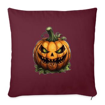 Scary Pumpkin Face I Spooky Halloween - Housse de coussin décorative 45 x 45 cm - bordeaux - Devant