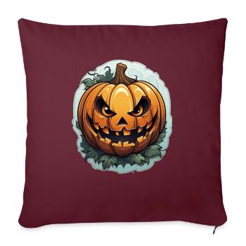 Scary Pumpkin Face I Spooky Halloween - Housse de coussin décorative 45 x 45 cm - bordeaux - Devant