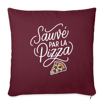 Sauvé par la pizza - Housse de coussin décorative 45 x 45 cm - bordeaux - Devant