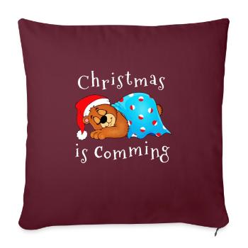 Noël approche - Housse de coussin décorative 45 x 45 cm - bordeaux - Devant