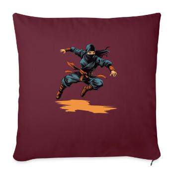 Charming Ninja Fighter I Ninja Girl I Ninja - Sofakissenbezug 45 x 45 cm - Burgunderrot - Vorne