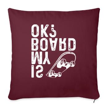 Ma planche est-elle correcte ? Skateboard Skater - Housse de coussin décorative 45 x 45 cm - bordeaux - Devant