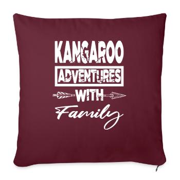 Kangourou habitats blague dictons cadeau d’anniversaire - Housse de coussin décorative 45 x 45 cm - bordeaux - Devant