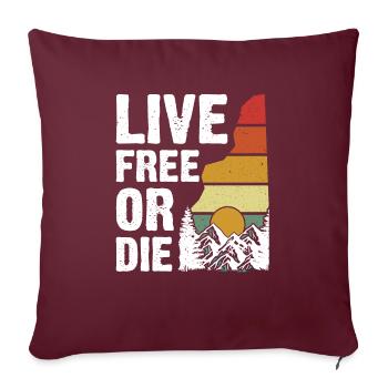 Leben Frei Oder Sterben Retro Nature Vintage Neu - Sofakissenbezug 45 x 45 cm - Burgunderrot - Vorne