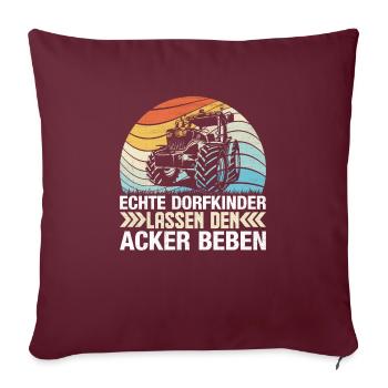 Traktor - Sofakissenbezug 45 x 45 cm - Burgunderrot - Vorne