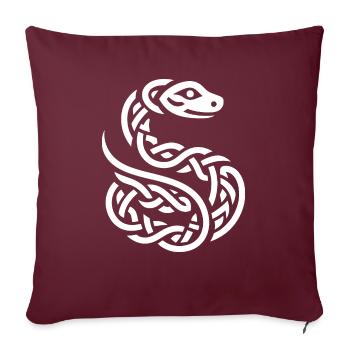 Keltische Schlange - Sofakissenbezug 45 x 45 cm - Burgunderrot - Vorne