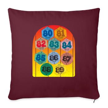 Vignettes Automobiles Années 80 Vintage Rétro - Housse de coussin décorative 45 x 45 cm - bordeaux - Devant