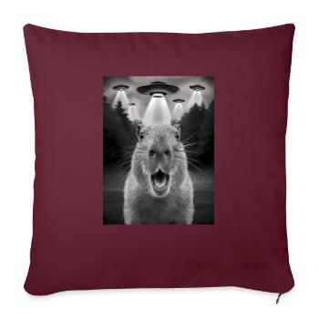 Capybara Selfie OVNI Extraterrestres Drôles D’animaux Photos - Housse de coussin décorative 45 x 45 cm - bordeaux - Devant