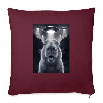 Capybara Selfie OVNI Extraterrestres Drôles D’animaux Photos - Housse de coussin décorative 45 x 45 cm - bordeaux - Devant