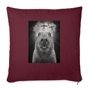 Capybara Selfie OVNI Extraterrestres Drôles D’animaux Photos - Housse de coussin décorative 45 x 45 cm - bordeaux - Devant