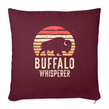 Buffalo Whisperer - Sofakissenbezug 45 x 45 cm - Burgunderrot - Vorne