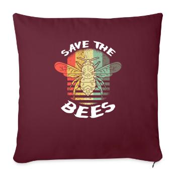 Save the Bees Abeille Abeille abeille Abeille Miel - Housse de coussin décorative 45 x 45 cm - bordeaux - Devant