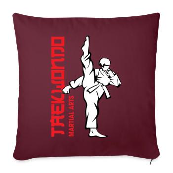 Taekwondo Flash Kick - Housse de coussin décorative 45 x 45 cm - bordeaux - Devant