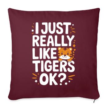 Tigre Animal Zoo Animal sauvage - Housse de coussin décorative 45 x 45 cm - bordeaux - Devant