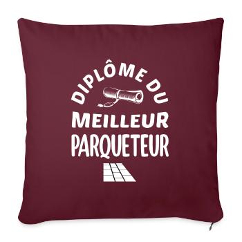 Diplôme du meilleur parqueteur t-shirt homme - Housse de coussin décorative 45 x 45 cm - bordeaux - Devant