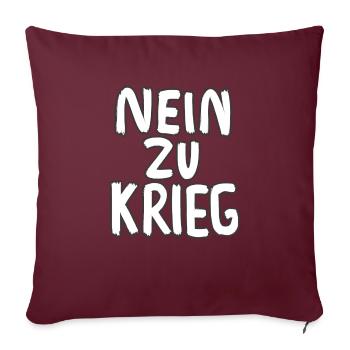 NON À LA GUERRE - Housse de coussin décorative 45 x 45 cm - bordeaux - Devant