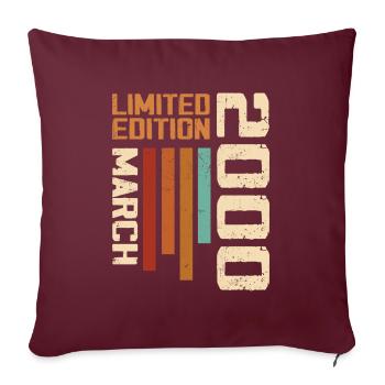 Mars 2000 Anniversaire 2000 Retro 2000 Mars - Housse de coussin décorative 45 x 45 cm - bordeaux - Devant