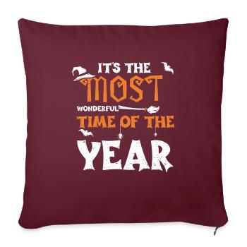 C’est le moment le plus merveilleux de... - Housse de coussin décorative 45 x 45 cm - bordeaux - Devant